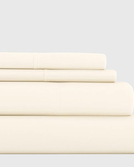 Linen Market Bed Sheets for California King Size Bed (Ivory) - Sleep Better Than Ever with These Soft and Cooling California King Sheets - Deep Pocket Fits 16" Thick Beds - 4 Piece Cal King Sheet Set - LeafyLoom