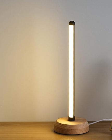 Modern Led Wood Table Lamp, 3-Color Temperature Bedside Lamp,Bedroom Bedside Night Light, Dimmable Led Lighting, Creative Home Decor, Unique House warmging Gift - LeafyLoom