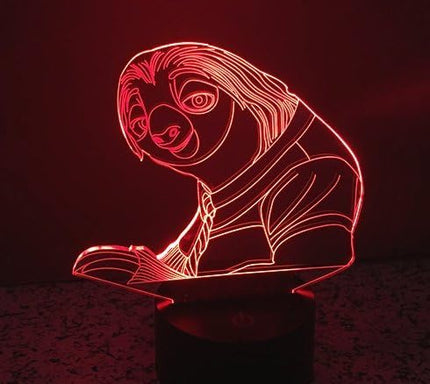 Birthday Gift Sloth Lamp - 3D Optical Illusion 2 Functions multi colors USB Charging or AA Battery - Acrylic Panel Funny Sloth Flash Light Gifts for Kids BF GF Son & Daughter - LeafyLoom
