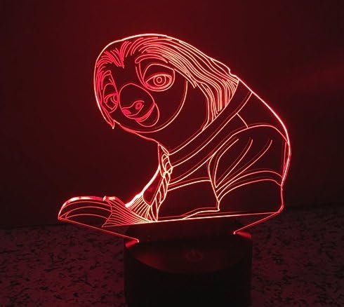 Birthday Gift Sloth Lamp - 3D Optical Illusion 2 Functions multi colors USB Charging or AA Battery - Acrylic Panel Funny Sloth Flash Light Gifts for Kids BF GF Son & Daughter - LeafyLoom