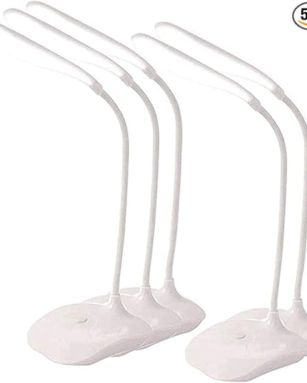 LED Table Lamp,Portable Eye-Protected Flexible Gooseneck Small Desk Lights for Dorm Study Office Bedroom-USB and 3 AA Batteries Powered (5 Pack) - LeafyLoom