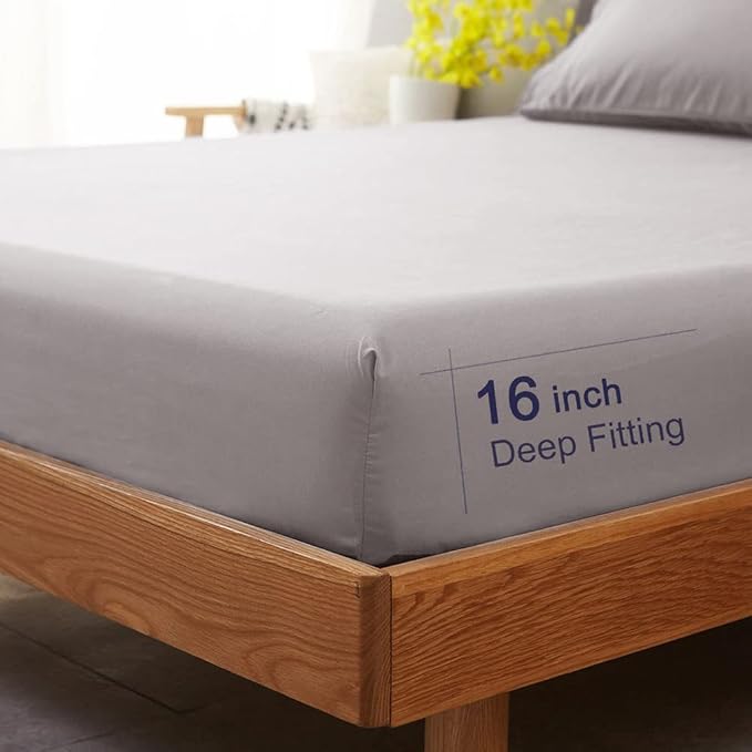 SONORO KATE Bed Sheet Set Super Soft Microfiber 1800 Thread Count Luxury Egyptian Sheets 18-Inch Deep Pocket Wrinkle -3 Piece(Twin XL Grey) - LeafyLoom