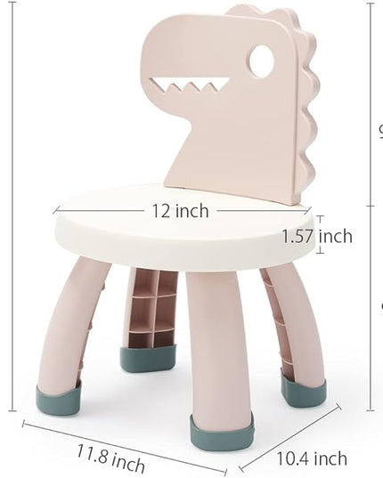 Toddler Chair,Plastic Kids Dino Chair,Sturdy Durable and Lightweight Toddler's Activity Chairs,Anti-Slip Ergonomic Design kids step stool,Indoor or Outdoor Use for Boys Girls Aged 2+ (Pink) - LeafyLoom