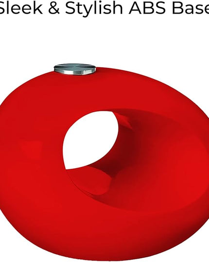 Fab Glass and Mirror CTR-FAB30000 Oval Glass Coffee Table, 43.5 in x 25.5 in x 16 in, Red - LeafyLoom