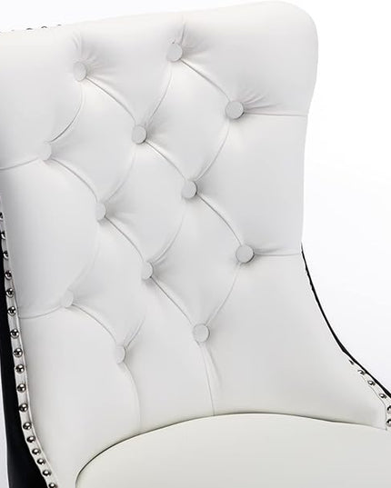 NicBex Haerin-SD-00103-LWJ Dining Chairs, 25.5"x19.7"x37.5", White and Black - LeafyLoom