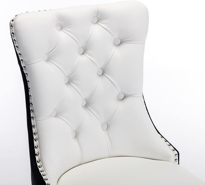 NicBex Haerin-SD-00103-LWJ Dining Chairs, 25.5"x19.7"x37.5", White and Black - LeafyLoom