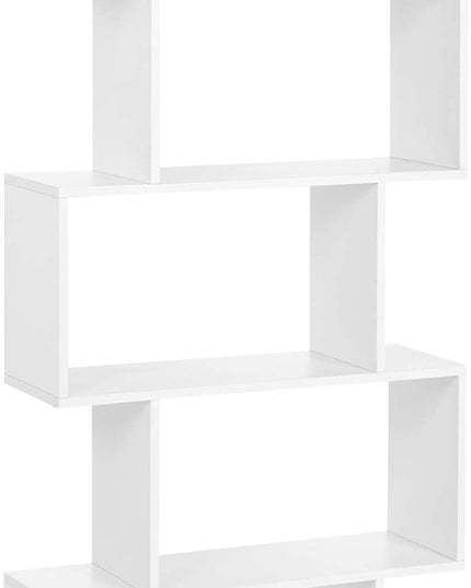 VASAGLE Wooden Bookcase, Display Shelf and Room Divider, Freestanding Decorative Storage Shelving, 5-Tier Bookshelf, White - LeafyLoom
