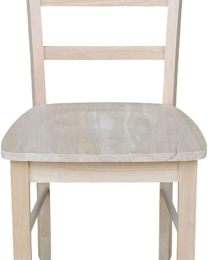 International Concepts Set of Two Madrid Chairs, Wood, Unfinished - LeafyLoom