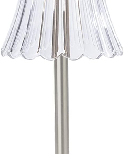 Cordless Table Lamps for Home,Table,Dining Room, Silver Rechargeable Lamps, USB Charge 12'' Tall LED Portable Outdoor Indoor Table Lamp with Built-in Dimmer - LeafyLoom
