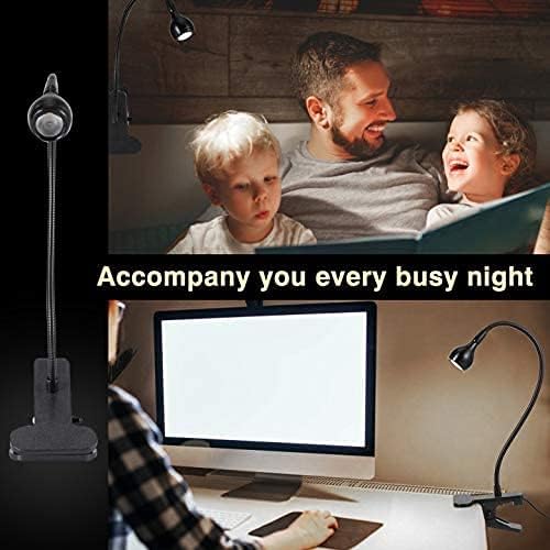 LED Desk Lamp, Ymiko USB Clip-on Reading Lights Eye Protection Book Clamp Light, 360 ° Flexible Gooseneck Clamp Lamp for Home Study Reading Kid's Room(Black) - LeafyLoom