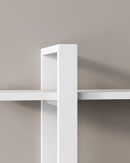 Nathan James Benji Floating Wall Book Shelves, 3-Tier Display Shelf, Decorative Modular Shelf in Solid White Wood for Bedroom, Nursery, Bathroom or Kitchen - LeafyLoom