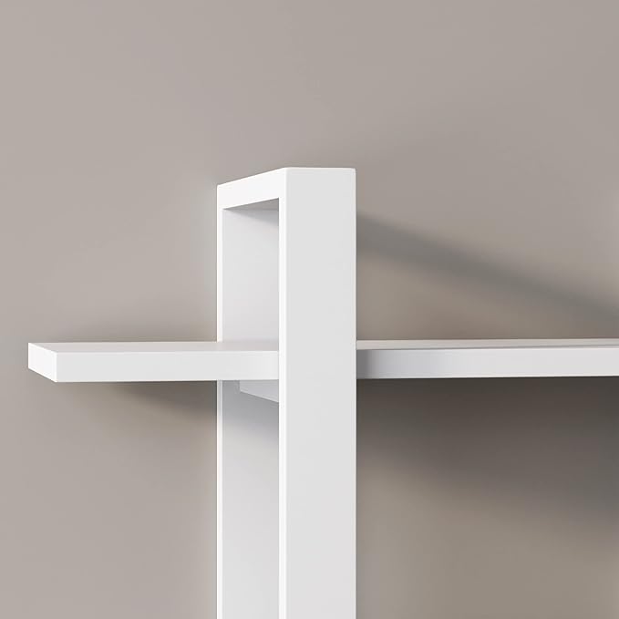 Nathan James Benji Floating Wall Book Shelves, 3-Tier Display Shelf, Decorative Modular Shelf in Solid White Wood for Bedroom, Nursery, Bathroom or Kitchen - LeafyLoom