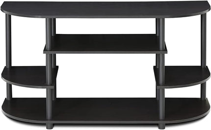 Furinno JAYA Simple Design Corner TV Stand, Espresso/Black - LeafyLoom