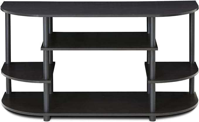 Furinno JAYA Simple Design Corner TV Stand, Espresso/Black - LeafyLoom