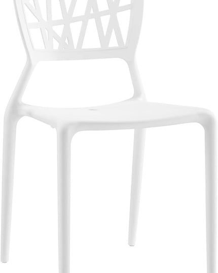 Modway Astro Stacking Accent Kitchen and Dining Room Chair in White - Fully Assembled - LeafyLoom