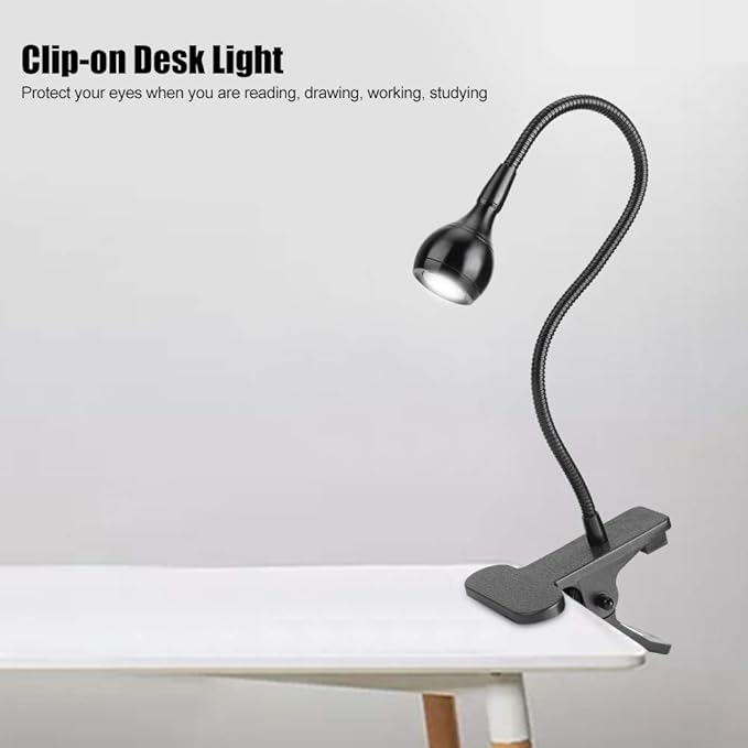 LED Desk Lamp Foldable USB Rechargeable Table Light Bedside Night Lamp Small Clip Lamp Eye Care Reading Light Dimmable Beauty Lamp for Bedroom Office - LeafyLoom