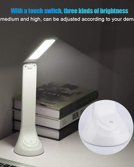 Led Desk Lamp,EyeCaring Table Lamps,Rechargeable Folding Led Light Desk Table Desktop Lamp Eye Care for Reading Study Lighting,Dimmable Office Lamp with USB Charging Port - LeafyLoom
