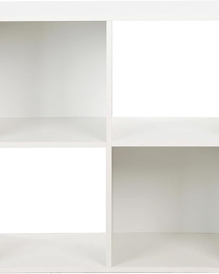 PACHIRA E-Commerce Wooden Storage Cubes Bookcase, Unit Shelf, Closet Cabinet, Organizer Rack in Living Room, Bedroom, Study, 4 Cube, White - LeafyLoom
