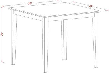 East West Furniture VERN5-MAH-W 5 Piece Counter Height Dining Table Set Includes a Square Kitchen Table and 4 Dining Chairs, 36x36 Inch, Mahogany - LeafyLoom