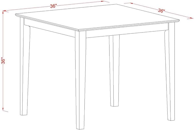 East West Furniture VERN5-MAH-W 5 Piece Counter Height Dining Table Set Includes a Square Kitchen Table and 4 Dining Chairs, 36x36 Inch, Mahogany - LeafyLoom