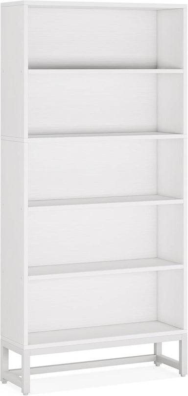 Tribesigns Tall Bookcase and Bookshelf, 70.8” Large Bookcases Organizer with 5-Tier Storage Shelves, Heavy Duty Free-Standing Library Bookshelf Shelving Unit for Living Room, Bedroom, Office (White) - LeafyLoom