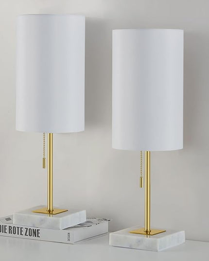 Luvkczc Minimalist Marble Table Lamp Set of 2 for Mens Room Table Decor - LeafyLoom