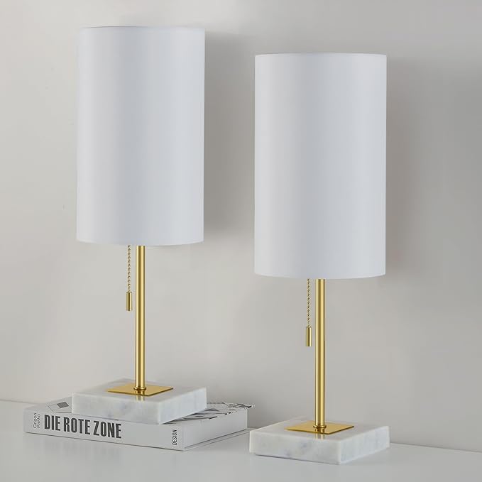 Luvkczc Minimalist Marble Table Lamp Set of 2 for Mens Room Table Decor - LeafyLoom