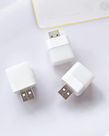 Flexible LED Ambient Light, Mini USB Night Lights,Plug in LED Bulb,Emergency Lighting,Compact,Ideal for Bedroom,Bathroom,Nursery,Hallway,Outdoor Camping,Reading(4 Pack White Lights)(White) - LeafyLoom