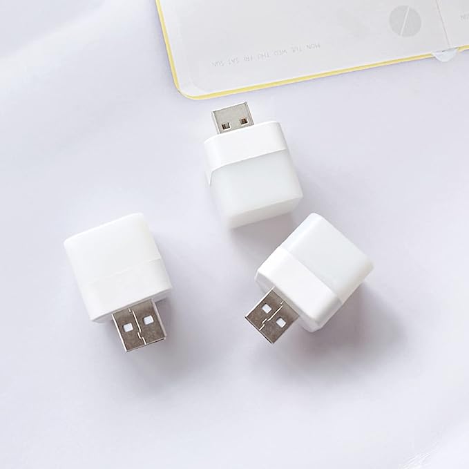Flexible LED Ambient Light, Mini USB Night Lights,Plug in LED Bulb,Emergency Lighting,Compact,Ideal for Bedroom,Bathroom,Nursery,Hallway,Outdoor Camping,Reading(4 Pack White Lights)(White) - LeafyLoom
