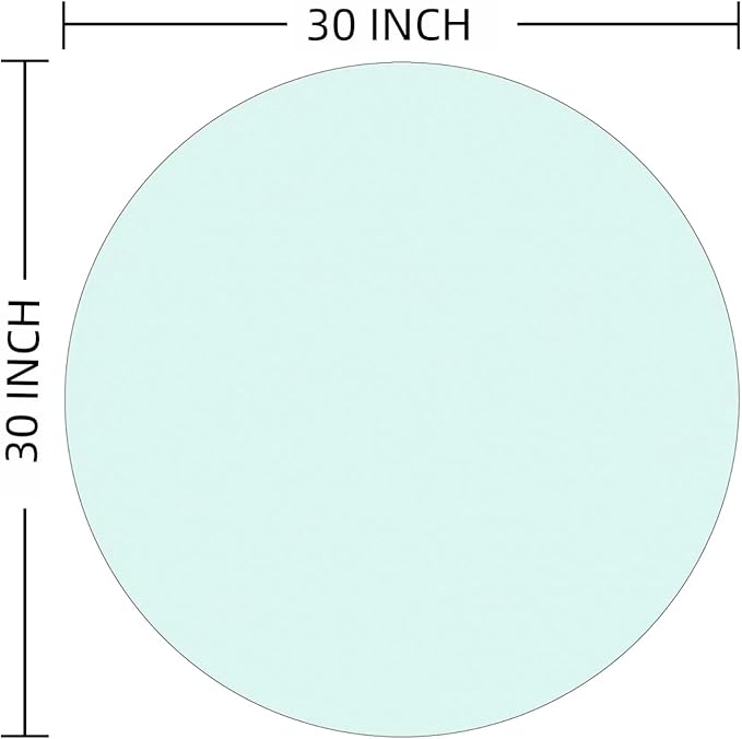 30 Inch Round Tempered Glass Table Top, Transparent - LeafyLoom