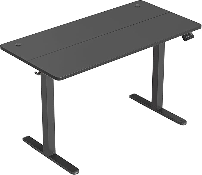 CubiCubi Electric Standing Desk, 55 x 24 Inches Height Adjustable Sit Stand Desk, Ergonomic Home Office Computer Workstation, Black - LeafyLoom