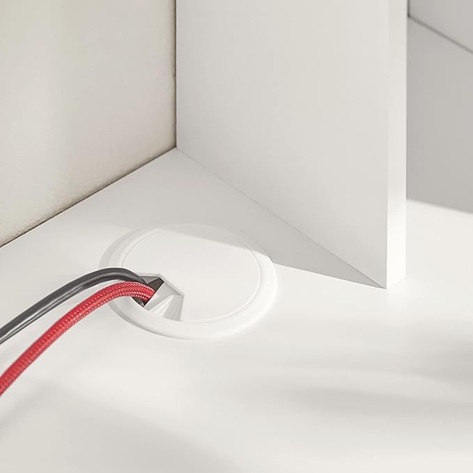 Haotian Folding Home Office Table Desk Workstation Computer Desk with Storage Shelves, Trestle Desk, White FWT18-W - LeafyLoom