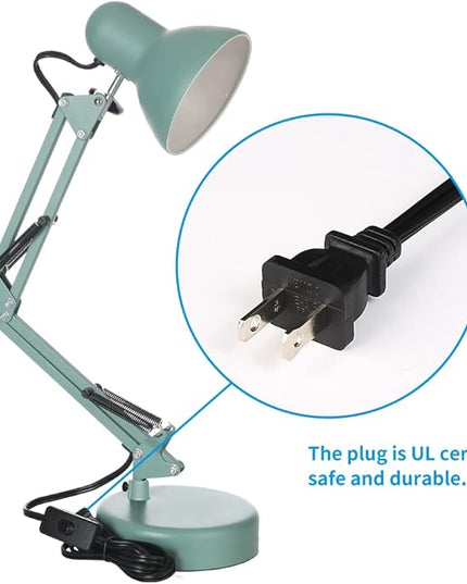 Led Desk Lamp with Clamp - Swing Arm Desk Lamp with 1 LED Cold Light Bulbs 6500K - Adjustable Table Lamp，Used for Office, Work, Study, Dormitory Reading and Eye Protection Desk Lamp (Green-01) - LeafyLoom