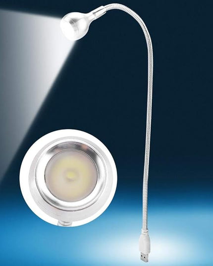 Desk Lamp, LED Mini USB Lamp, Nonradiative No Flicker Home for Desk(Silver, White light) - LeafyLoom