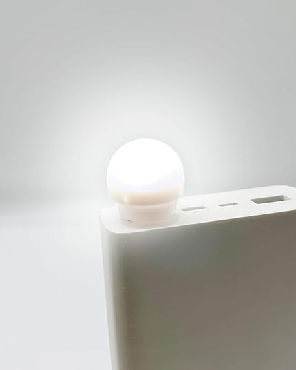 USB Night Light, LED Mini Light Bulb, Plug in Night Light, Flexible Ambient Light, USB Light Bulb for Bedroom, Bathroom, Hallway，Emergency Lighting, Car USB Light (8 Pack,White) - LeafyLoom