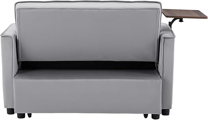 Comfy Cute Tufted Upholstered Loveseat Sofa with Pull Out Sleeper Couch Bed and 2 Pillows,Modern Convertible Love Seat Sofabed for Computer & Coffee Living Room Furniture Sets - LeafyLoom