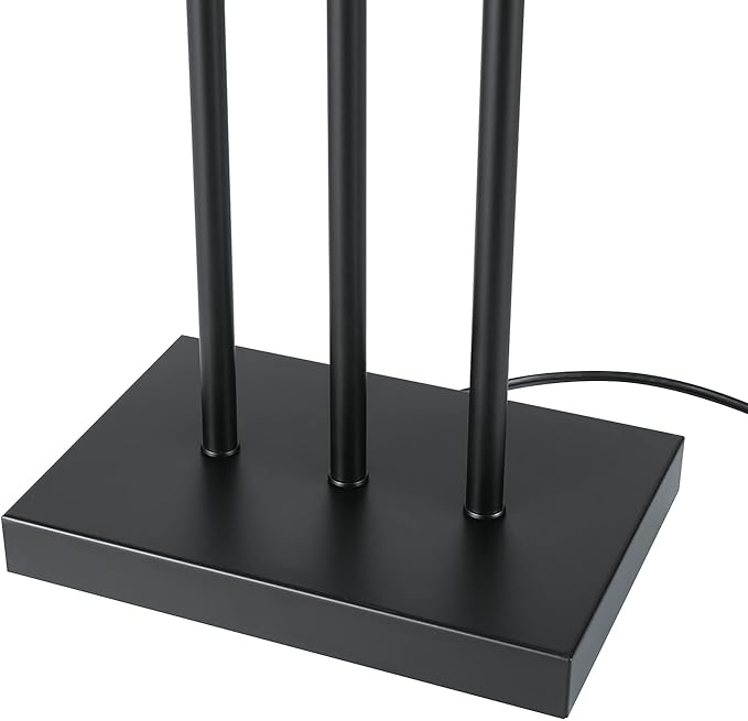 Globe Electric 67522 Ricci 62" Floor Lamp, Matte Black, White Fabric Shade, On Off Switch on Socket - LeafyLoom