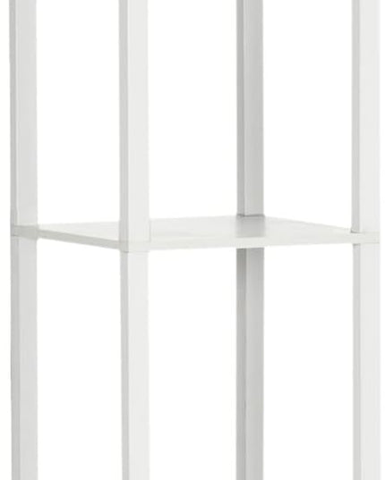HOMCOM Modern Floor Lamp with Shelves & Dual Ambient Lighting, Tall Standing Lamp for Living Room, Bedroom with Fabric Lampshade (Bulb not Included), White - LeafyLoom