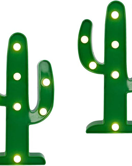2 Pieces Large Led Cactus Night Lights, Cactus Party Decorations, Carnival Cute Dining Table Decorations, Children's Room Desk Lights, Bedroom Living Room Gifts Decorations (Cactus) - LeafyLoom