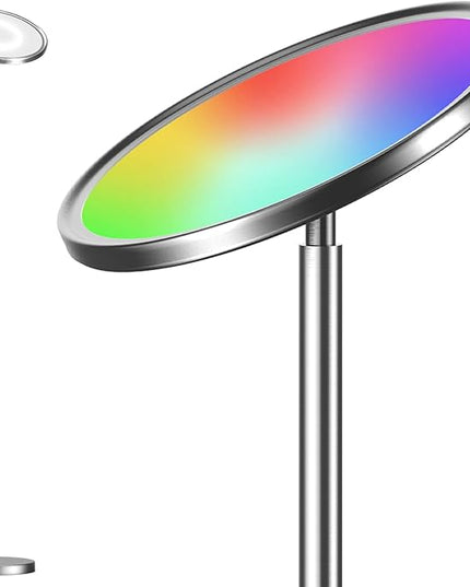 LEPOWER Floor Lamp,Bright LED Floor Lamp with 16 Million Color Choices, Touch Control&Compatible with Alexa, Goolge Home, Smart Control Dimmable Standing Lamp for Living Room, Bedroom, Office - LeafyLoom