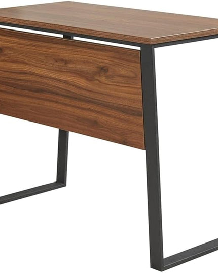 510 DESIGN Carlyle Home Office Computer Desk for Small Spaces - Industrial Wooden Top Writing Table with Sturdy Metal Legs, Living Room Furniture, Easy Assembly, 38" W x 22" D x 30" H, Dark Coffee - LeafyLoom