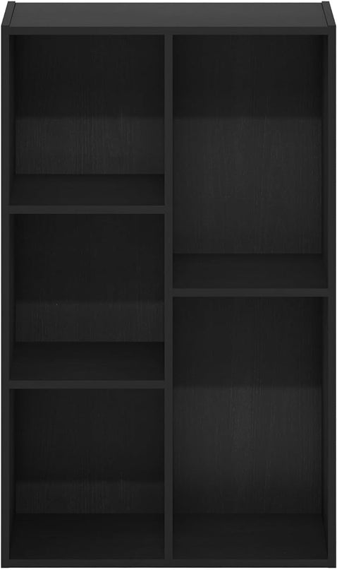 Furinno Luder 5-Cube Reversible Open Shelf, Blackwood - LeafyLoom