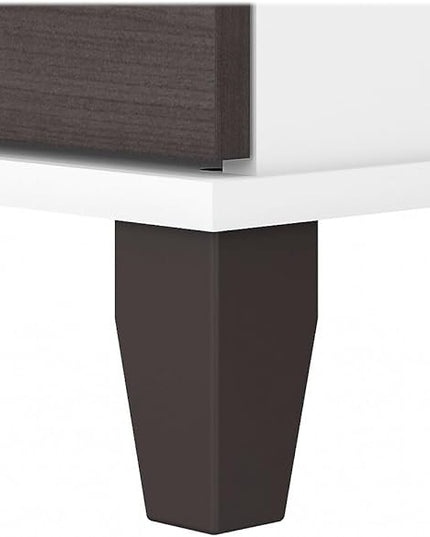 Bush Furniture Somerset 2 Drawer Lateral File Cabinet | Letter, Legal, and A4-size Document Storage for Home Office, 30W x 17D x 29H, White and Storm - LeafyLoom