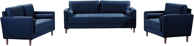Lifestyle Solutions Lexington Armchair, Navy Blue - LeafyLoom