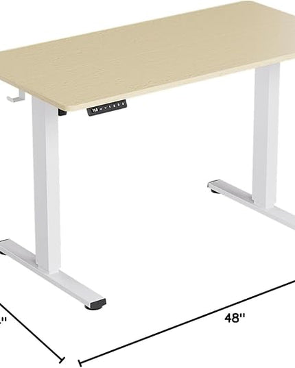 Motorized Standing Desks, Electric Stand Up Desk with Ultra Stable Construction and Cable Management,adjustable Height Desk with Memory Preset Design for Home Office Use 48x24 in Maple - LeafyLoom