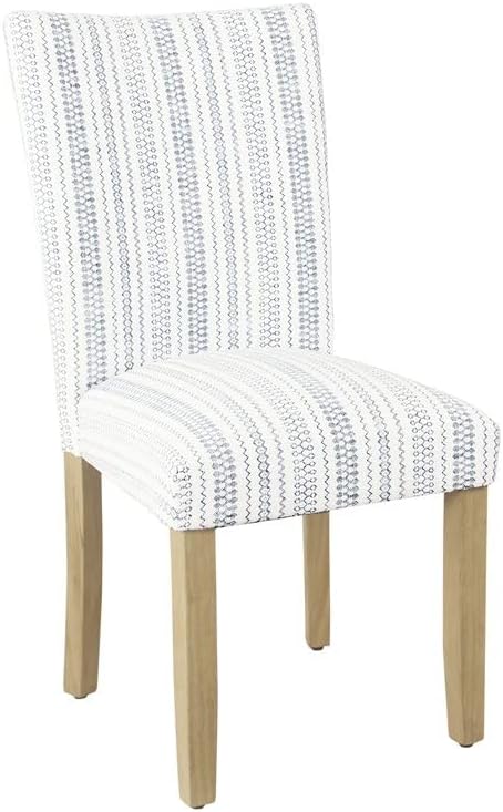 HomePop Classic Parsons Dining Chairs, Pack of 2, Blue Farmhouse Stripe - LeafyLoom