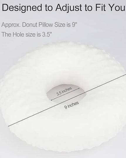 Ear Piercing Pillow for Side Sleeping, Chn Pillow with Hole for Side Sleepers Ear Pain Inflammation Pressure Sores O-Shaped Donut Guard Minky Dot White - LeafyLoom