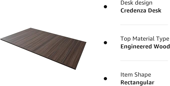 Kaboon Universal Tabletop 47.25"x30", Solid One-Piece Melamine Table Top, Double Desk L-Desk DIY, Home and Office,Eucalyptus/Dark Walnut - LeafyLoom