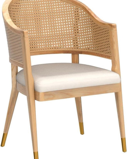 Safavieh Couture Home Collection Rogue Natural Rattan Living Room Dining Accent Chair (Fully Assembled) SFV4106B - LeafyLoom