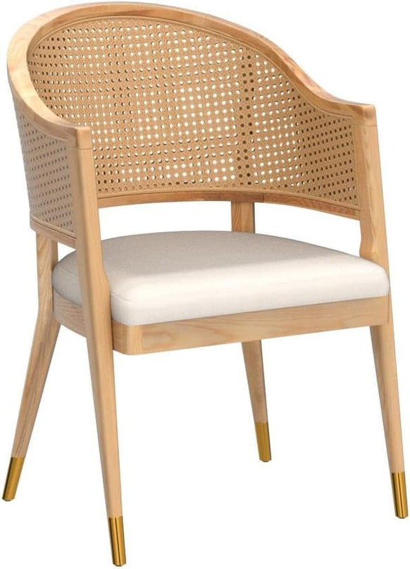 Safavieh Couture Home Collection Rogue Natural Rattan Living Room Dining Accent Chair (Fully Assembled) SFV4106B - LeafyLoom